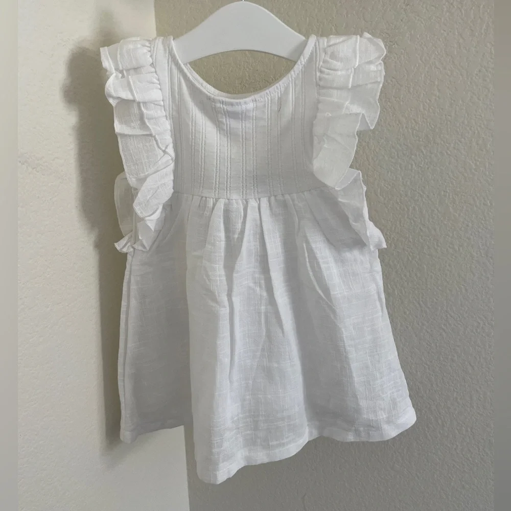 Zara White Ruffled Sleeve Baby Dress
